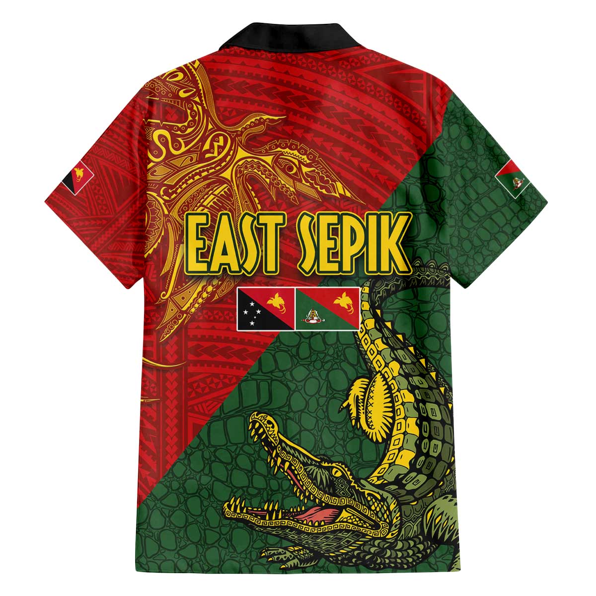 Sepik River Crocodile & Arts Festival Family Matching Off The Shoulder Long Sleeve Dress and Hawaiian Shirt Bird-of-paradise Melanesian Tattoo