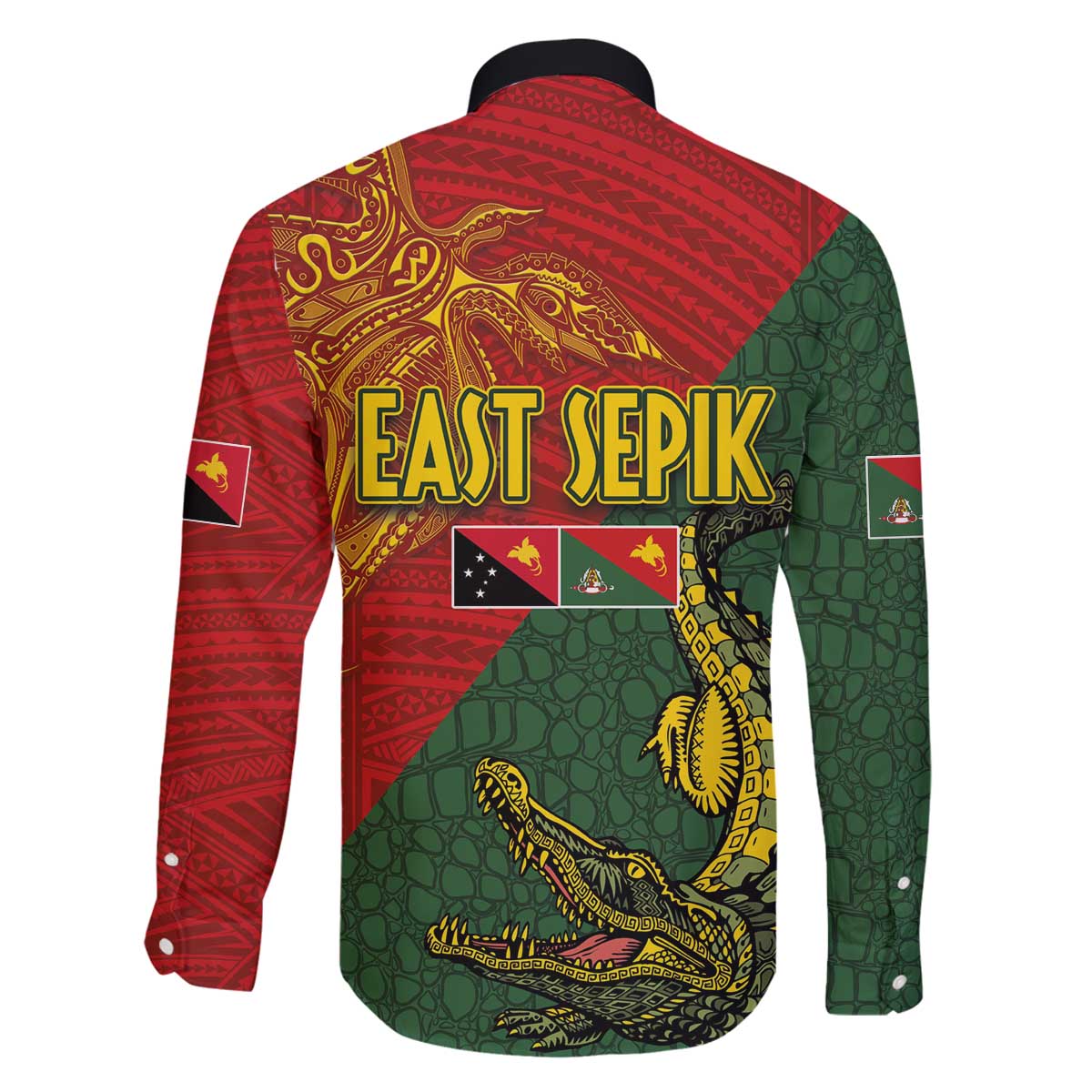 Sepik River Crocodile & Arts Festival Family Matching Off The Shoulder Long Sleeve Dress and Hawaiian Shirt Bird-of-paradise Melanesian Tattoo