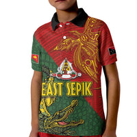 Sepik River Crocodile & Arts Festival Kid Polo Shirt Bird-of-paradise Melanesian Tattoo LT03 Kid Red - Polynesian Pride