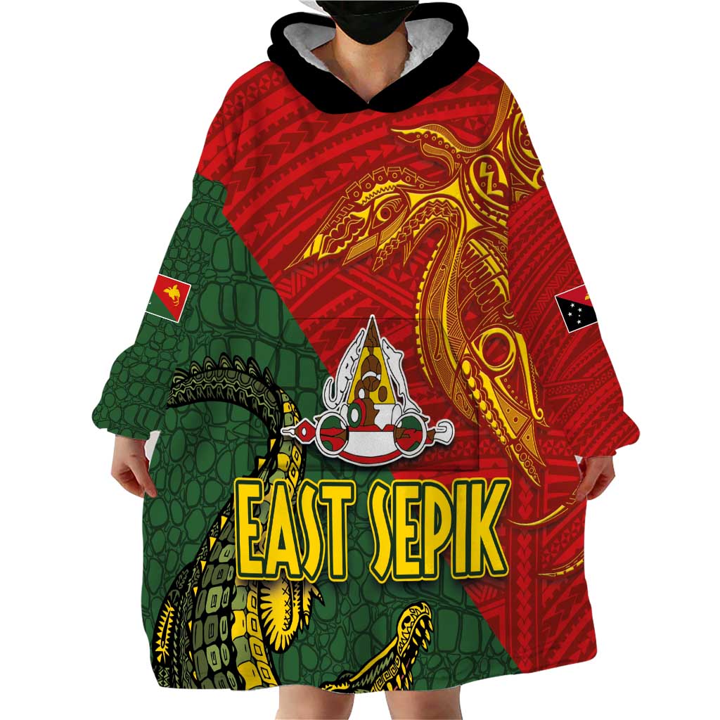 Sepik River Crocodile & Arts Festival Wearable Blanket Hoodie Bird-of-paradise Melanesian Tattoo LT03 - Polynesian Pride