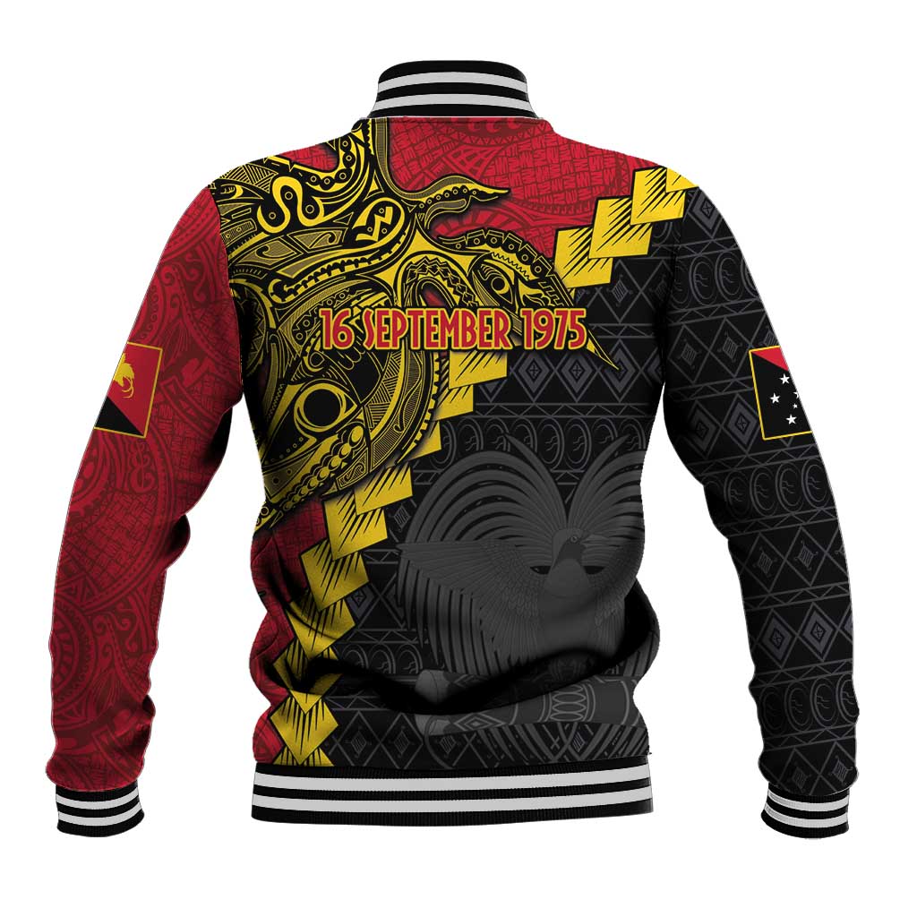 Papua New Guinea Independence Day Baseball Jacket Bird-of-paradise Melanesian Tattoo LT03 - Polynesian Pride
