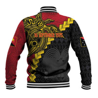 Papua New Guinea Independence Day Baseball Jacket Bird-of-paradise Melanesian Tattoo LT03 - Polynesian Pride