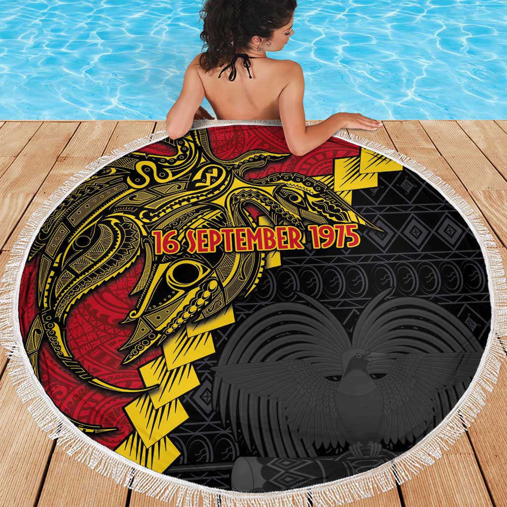 Papua New Guinea Independence Day Beach Blanket Bird-of-paradise Melanesian Tattoo LT03 - Polynesian Pride