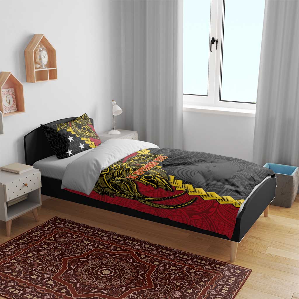 Papua New Guinea Independence Day Bedding Set Bird-of-paradise Melanesian Tattoo LT03 - Polynesian Pride