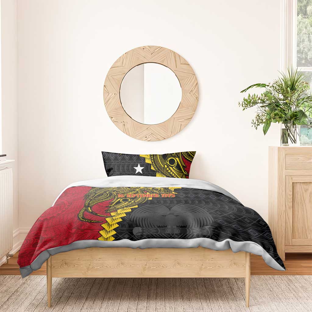 Papua New Guinea Independence Day Bedding Set Bird-of-paradise Melanesian Tattoo LT03 - Polynesian Pride