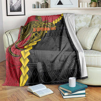 Papua New Guinea Independence Day Blanket Bird-of-paradise Melanesian Tattoo LT03 Red - Polynesian Pride