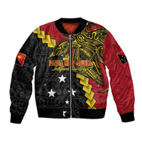 Papua New Guinea Independence Day Bomber Jacket Bird-of-paradise Melanesian Tattoo LT03 Unisex Red - Polynesian Pride