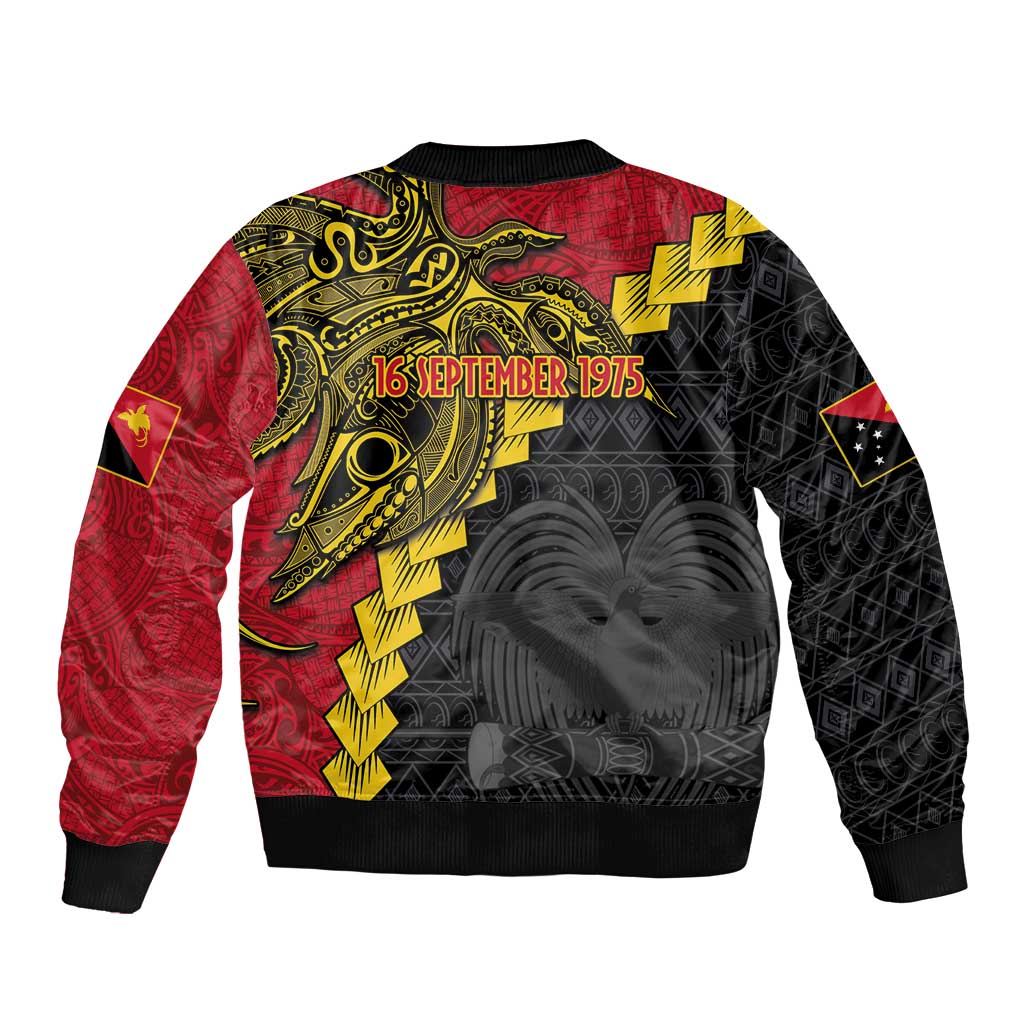 Papua New Guinea Independence Day Bomber Jacket Bird-of-paradise Melanesian Tattoo LT03 - Polynesian Pride