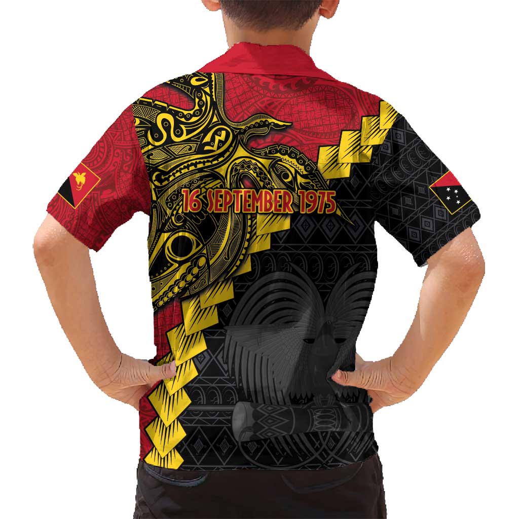 Papua New Guinea Independence Day Family Matching Summer Maxi Dress and Hawaiian Shirt Bird-of-paradise Melanesian Tattoo LT03 - Polynesian Pride