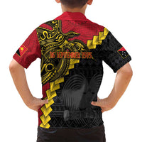 Papua New Guinea Independence Day Family Matching Tank Maxi Dress and Hawaiian Shirt Bird-of-paradise Melanesian Tattoo LT03 - Polynesian Pride