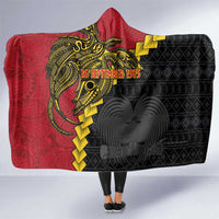 Papua New Guinea Independence Day Hooded Blanket Bird-of-paradise Melanesian Tattoo LT03 One Size Red - Polynesian Pride