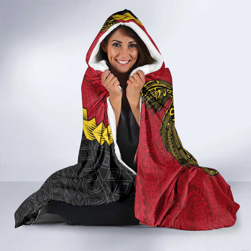 Papua New Guinea Independence Day Hooded Blanket Bird-of-paradise Melanesian Tattoo LT03 - Polynesian Pride