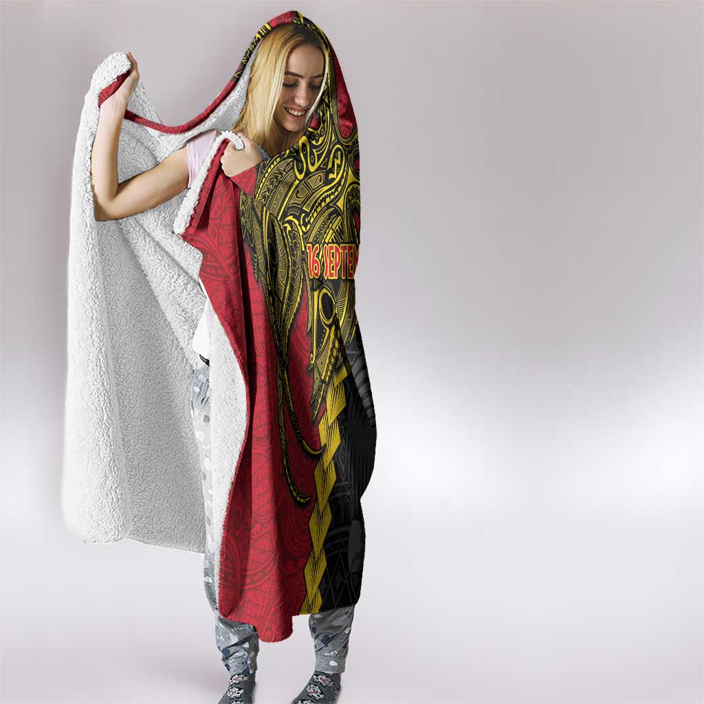 Papua New Guinea Independence Day Hooded Blanket Bird-of-paradise Melanesian Tattoo LT03 - Polynesian Pride