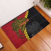 Papua New Guinea Independence Day Rubber Doormat Bird-of-paradise Melanesian Tattoo LT03 - Polynesian Pride