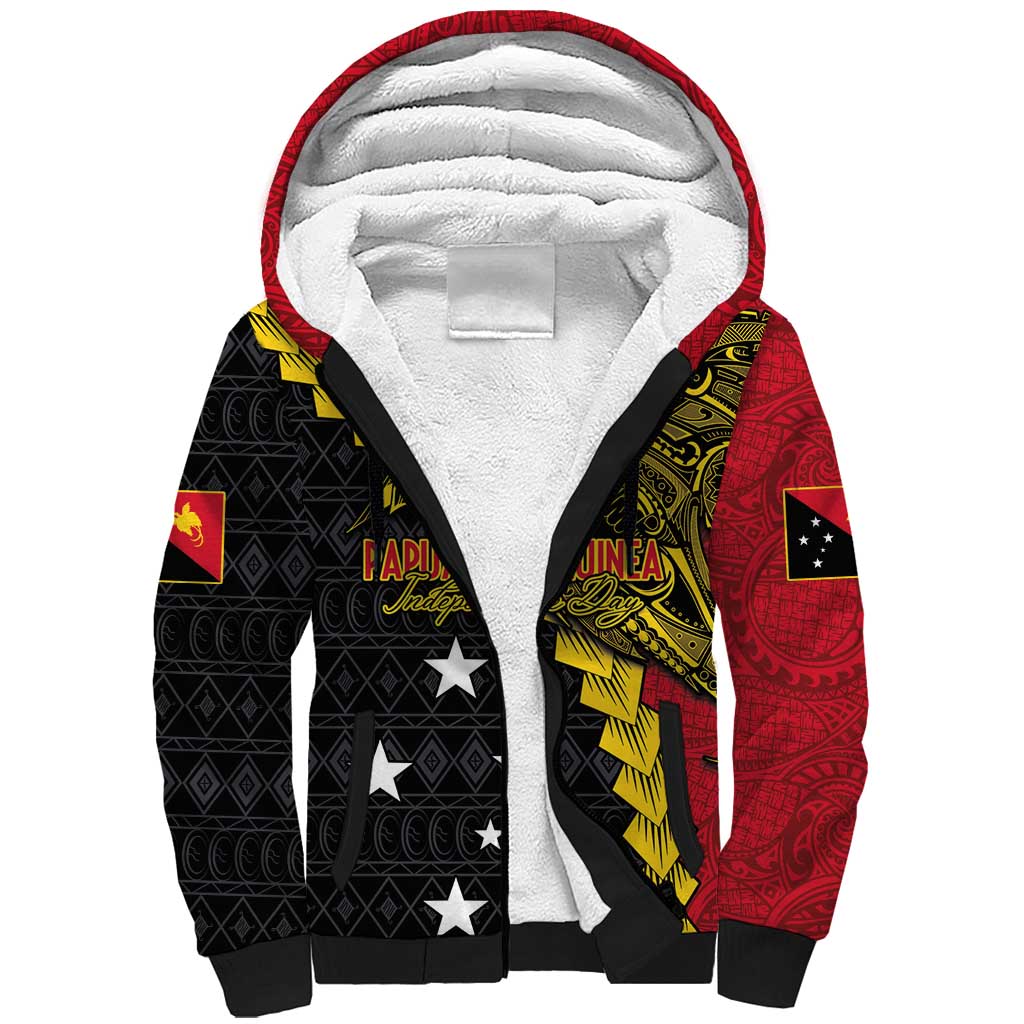 Papua New Guinea Independence Day Sherpa Hoodie Bird-of-paradise Melanesian Tattoo