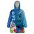 Polynesian Fiji Wearable Blanket Hoodie Shark and Hibiscus Tapa Pattern Blue Version LT03 One Size Blue - Polynesian Pride