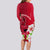 Custom Polynesian Fiji Long Sleeve Bodycon Dress Shark and Hibiscus Tapa Pattern Red Version LT03 - Polynesian Pride