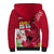 Custom Polynesian Fiji Sherpa Hoodie Shark and Hibiscus Tapa Pattern Red Version LT03 - Polynesian Pride