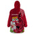 Custom Polynesian Fiji Wearable Blanket Hoodie Shark and Hibiscus Tapa Pattern Red Version LT03 - Polynesian Pride