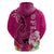 Polynesian Fiji Hoodie Shark and Hibiscus Tapa Pattern Purple Version LT03 - Polynesian Pride