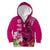 Polynesian Fiji Kid Hoodie Shark and Hibiscus Tapa Pattern Purple Version LT03 Zip Hoodie Pink - Polynesian Pride