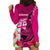 Custom Polynesian Fiji Hoodie Dress Shark and Hibiscus Tapa Pattern Purple Version LT03 - Polynesian Pride