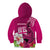 Custom Polynesian Fiji Kid Hoodie Shark and Hibiscus Tapa Pattern Purple Version LT03 - Polynesian Pride