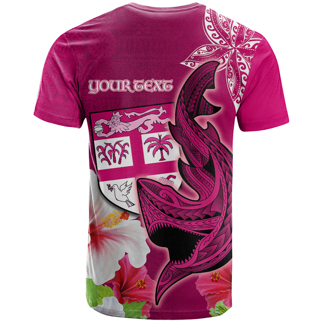 Custom Polynesian Fiji T Shirt Shark and Hibiscus Tapa Pattern Purple Version LT03 - Polynesian Pride