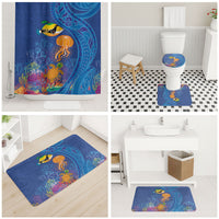Hawaiian Funny Fruits Sea Animals Bathroom Set Mango Reef Triggerfish and Pineapple Turtle and Mandarin Jellyfish LT03 - Polynesian Pride