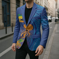 Hawaiian Funny Fruits Sea Animals Blazer Mango Reef Triggerfish and Pineapple Turtle and Mandarin Jellyfish LT03 - Polynesian Pride