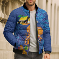 Hawaiian Funny Fruits Sea Animals Bomber Puffer Jacket Mango Reef Triggerfish and Pineapple Turtle and Mandarin Jellyfish LT03 - Polynesian Pride
