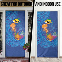 Hawaiian Funny Fruits Sea Animals Door Cover Mango Reef Triggerfish and Pineapple Turtle and Mandarin Jellyfish LT03 - Polynesian Pride