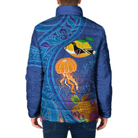 Hawaiian Funny Fruits Sea Animals Padded Jacket Mango Reef Triggerfish and Pineapple Turtle and Mandarin Jellyfish LT03 - Polynesian Pride