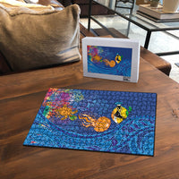 Hawaiian Funny Fruits Sea Animals Puzzle Mango Reef Triggerfish and Pineapple Turtle and Mandarin Jellyfish LT03 - Polynesian Pride