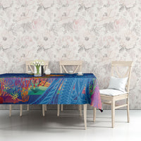 Hawaiian Funny Fruits Sea Animals Tablecloth Mango Reef Triggerfish and Pineapple Turtle and Mandarin Jellyfish LT03 - Polynesian Pride
