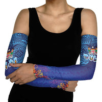 Fiji Day Arm Sleeves Coral Reef with Tapa Motifs and Hibiscus Ocean Vibe LT03 - Polynesian Pride