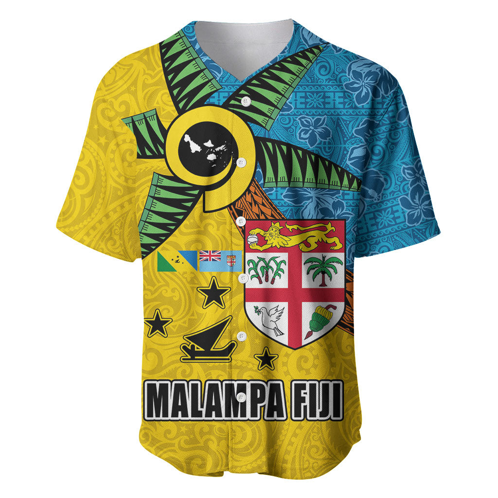 Malampa Fiji Day Baseball Jersey Tapa and Melanesian Patterns with Coat of Arms LT03 Multicolor - Polynesian Pride