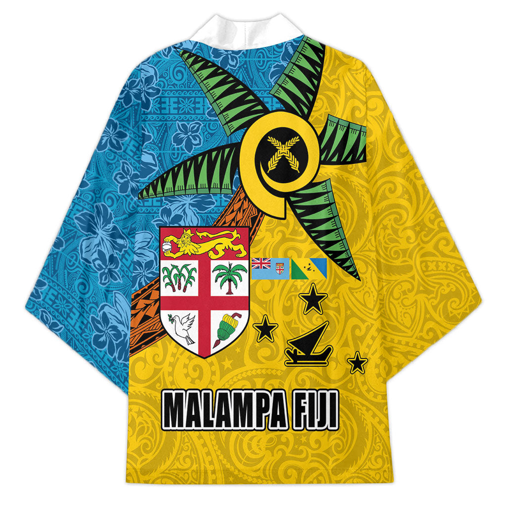 Malampa Fiji Day Kimono Tapa and Melanesian Patterns with Coat of Arms LT03 - Polynesian Pride