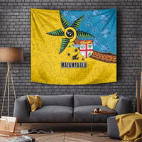 Malampa Fiji Day Tapestry Tapa and Melanesian Patterns with Coat of Arms LT03 Multicolor - Polynesian Pride