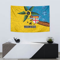 Malampa Fiji Day Tapestry Tapa and Melanesian Patterns with Coat of Arms LT03 - Polynesian Pride