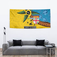 Malampa Fiji Day Tapestry Tapa and Melanesian Patterns with Coat of Arms LT03 - Polynesian Pride