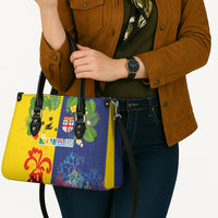 Malampa Fiji Day Leather Bag Volcano and Coral Reef with Culture Patterns Split Style LT03 - Polynesian Pride