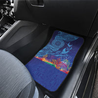 Fijian Tribal Manta Ray Car Mats Masi Motif with Coral Reef Ocean Vibe LT03 - Polynesian Pride