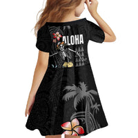 Hawaiian Halloween Skeleton Surfing Family Matching Off Shoulder Maxi Dress and Hawaiian Shirt Polynesian Tribal Tattoo and Hawaiian Pattern LT03 - Polynesian Pride