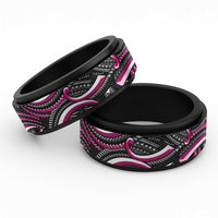 Traditional Samoan Tattoo Art Pink Color Spinner Ring - Polynesian Pride