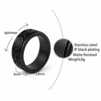 Traditional Samoa Maori Ornament Style Black Art Spinner Ring - Polynesian Pride