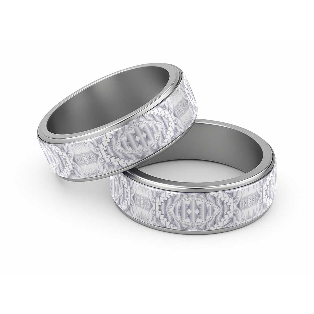 Traditional Samoa Maori Ornament Style White Color Classic Ring - Polynesian Pride