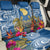 Hawaii Lanai Island Back Car Seat Cover Hibiscus Turle and Map with Polynesian Spiral