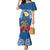 Hawaii Lanai Island Mermaid Dress Hibiscus Turle and Map with Polynesian Spiral LT03 Women Blue - Polynesian Pride