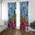 Hawaii Lanai Island Window Curtain Hibiscus Turle and Map with Polynesian Spiral LT03 With Grommets Blue - Polynesian Pride